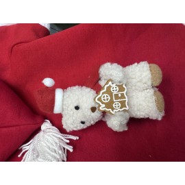 Snow Bear Kırmızı Xmas Köpek Kıyafeti | Kapüşonlu Polar Noel Sweatshirt | Küçük Irklar İçin