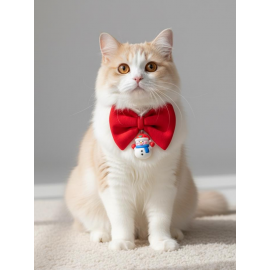 Snowman Kedi Papyonu Kurdela Tasma Yılbaşı Noel