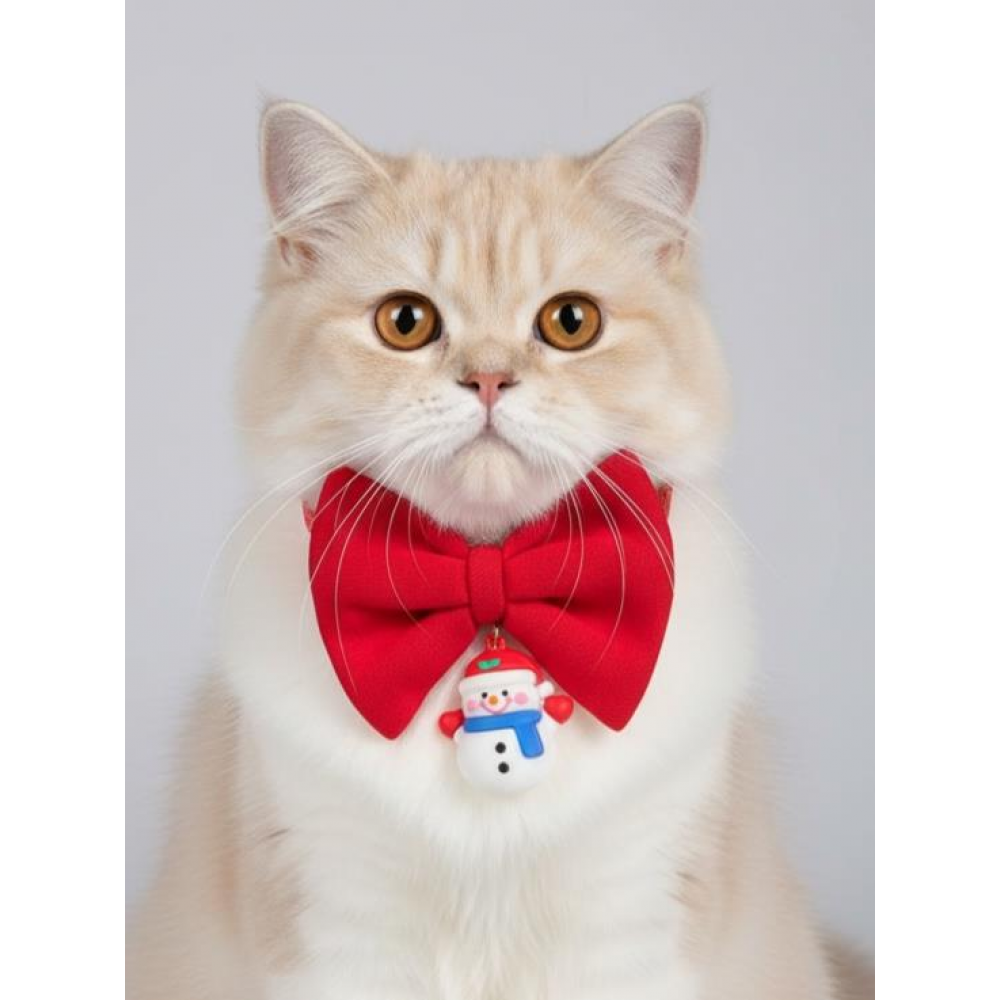 Snowman Kedi Papyonu Kurdela Tasma Yılbaşı Noel