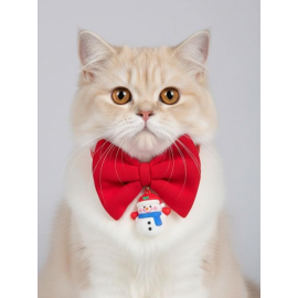 Snowman Kedi Papyonu Kurdela Tasma Yılbaşı Noel