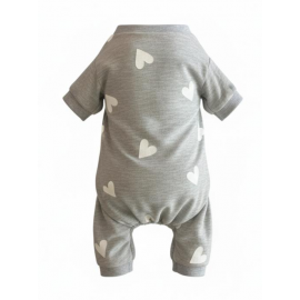 Soft Heart Köpek Tulumu | Pamuklu Penye Köpek Pijaması | Küçük Irklar İçin | Tüy Dökülmesini Azaltır