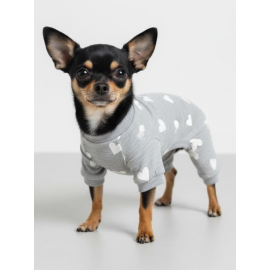 Soft Hearts Köpek Uyku Takımı | Pamuklu Penye Köpek Tulumu ve Mini Yastık | Küçük Irklar İçin | Tüy Dökülmesini Azaltır