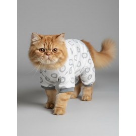 Soft Lion Kedi Uyku Seti | Penye Kedi Tulum ve Mini Yastık Takımı | Pamuklu | Tüy Dökülmesini Azaltır | 