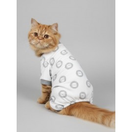 Soft Lion Kedi Uyku Seti | Penye Kedi Tulum ve Mini Yastık Takımı | Pamuklu | Tüy Dökülmesini Azaltır | 