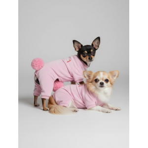 Tassel &  Rainbow Soft Pink Pamuklu Köpek Tulumu Pastel Pembe Pijama