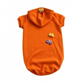 Mariposa Orange Hoodie | Kelebek Detaylı İnce Polar Orta Ve Büyük Irk Köpek Sweatshirt 