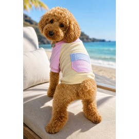 Soft Sun Köpek Tişörtü | Cepli Şeker Renkli Yazlık Köpek Kıyafeti | Küçük Irklar İçin