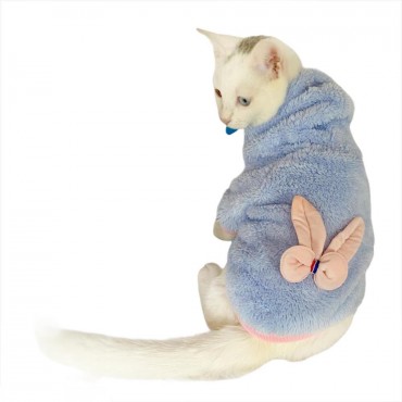 Softie Blue Bunny Kapsonlu Sweatshirt Kedi Süeteri Kedi Kıyafeti