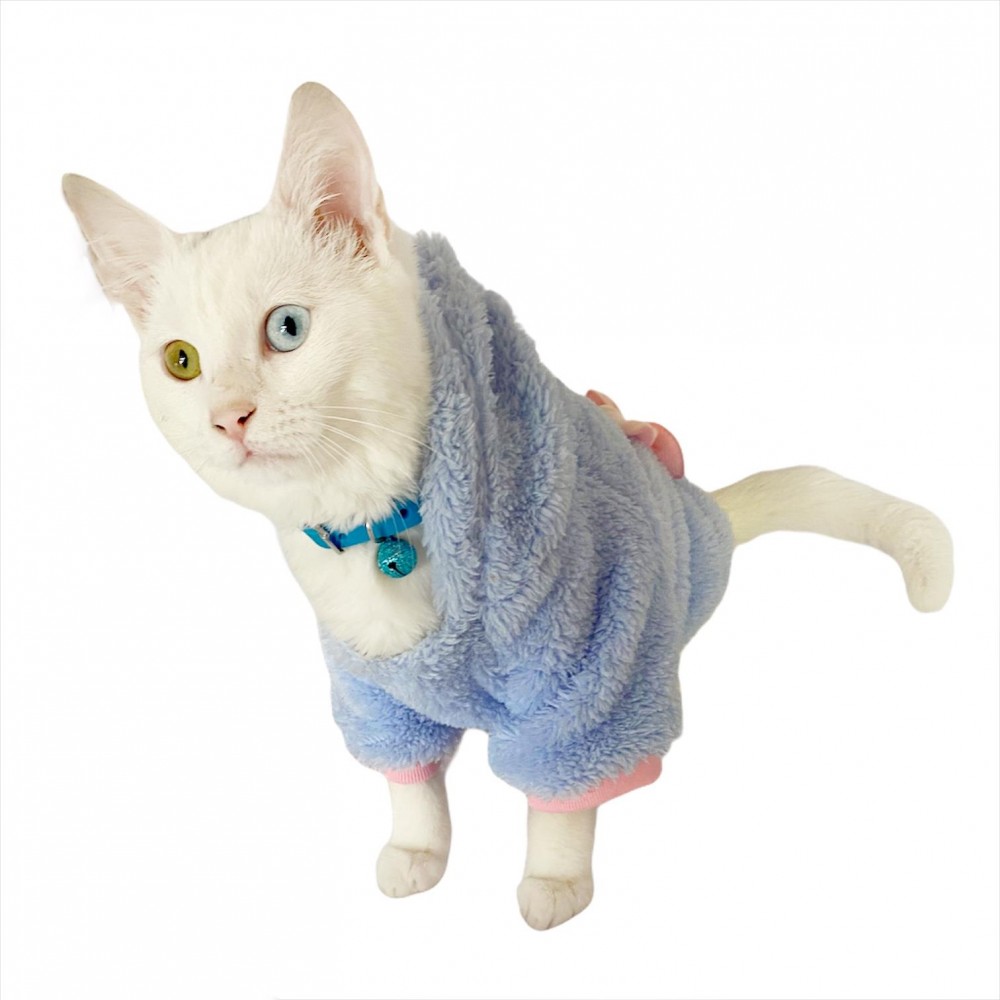 Softie Blue Bunny Kapsonlu Sweatshirt Kedi Süeteri Kedi Kıyafeti