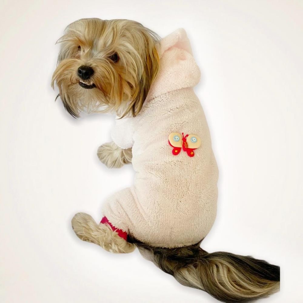 Softie Butterfly Pembe Köpek Tulumu Köpek Kıyafeti