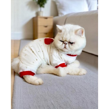 Sparkle Hearts Penye Kedi Tulum Pijama