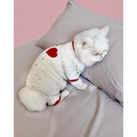 Sparkle Hearts Penye Kedi Tulum Pijama
