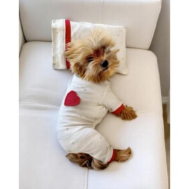 Sparkle Hearts Penye Tulum Yastık Takım Uyku Set Köpek Tulum Elbise