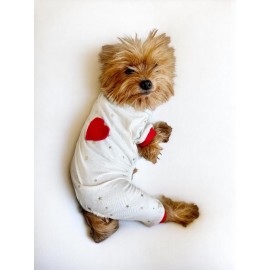 Sparkle Hearts Penye Tulum Yastık Takım Uyku Set Köpek Tulum Elbise