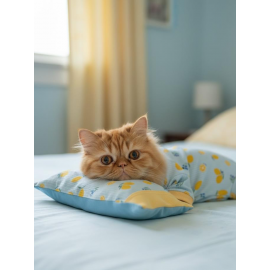 Summer Pineapple Uyku Takımı | Pamuklu Penye Kedi Tulumu ve Mini Yastık | Kediler İçin | Tüy Dökülmesini Azaltır