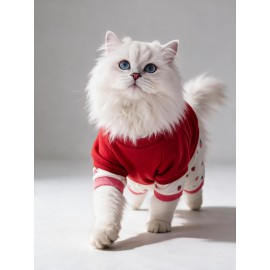 Tatlı Çilek Duo – Çilekli Kedi Tulum & Sweat Kombini