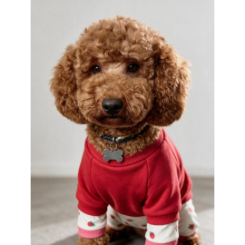 Tatlı Çilek Duo – Çilekli Köpek Tulum & Sweat Kombini