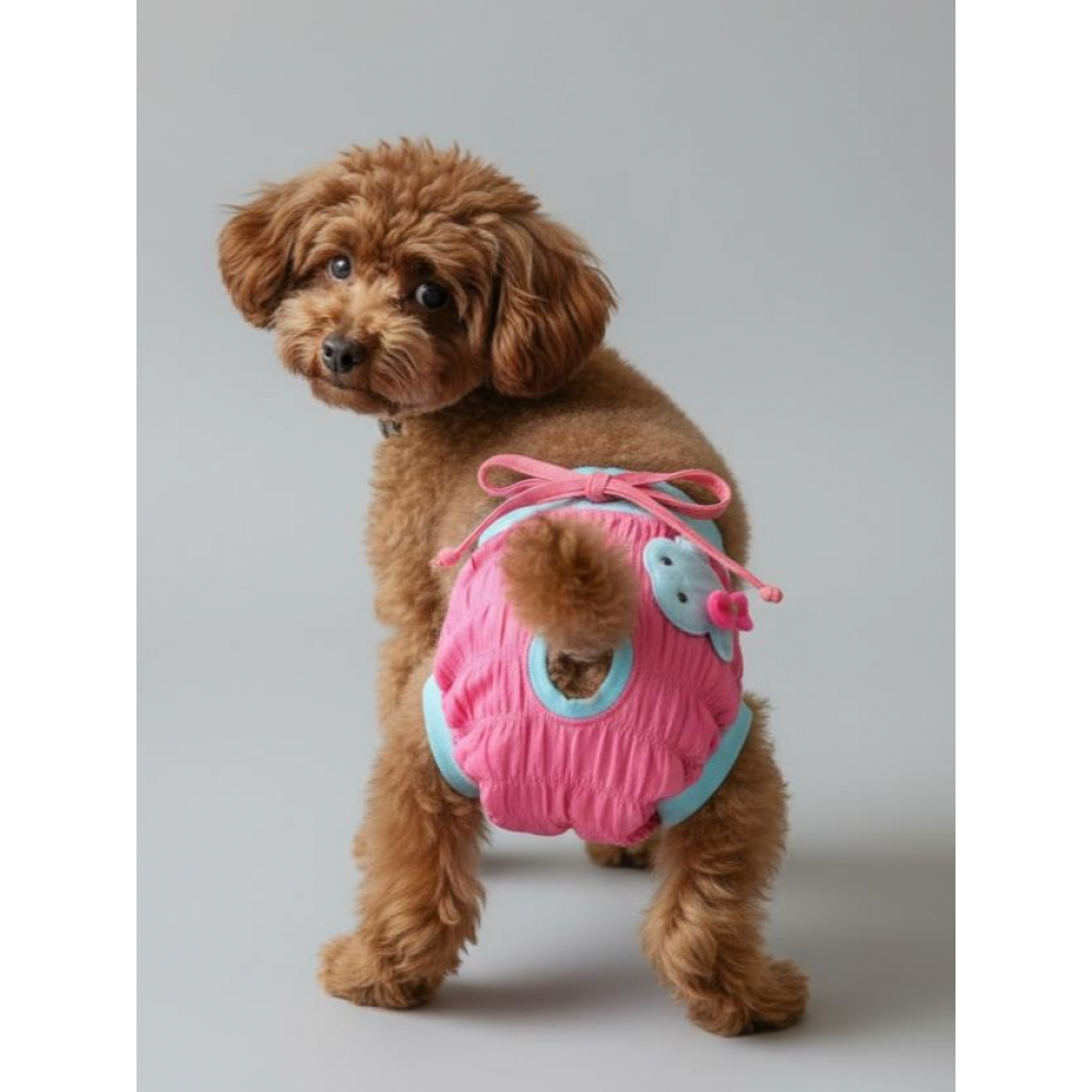 Teddie Dişi Köpek Regl Külotu | Köpek Donu | Köpek İç Çamaşırı | Ayarlanabilir Bağcıklı | Küçük Irklar İçin