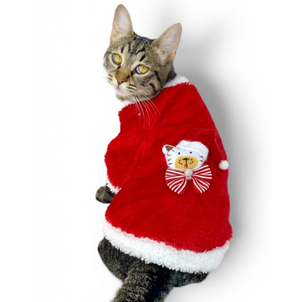 Cat Santa Bow Yılbaşı Kedi Sweati