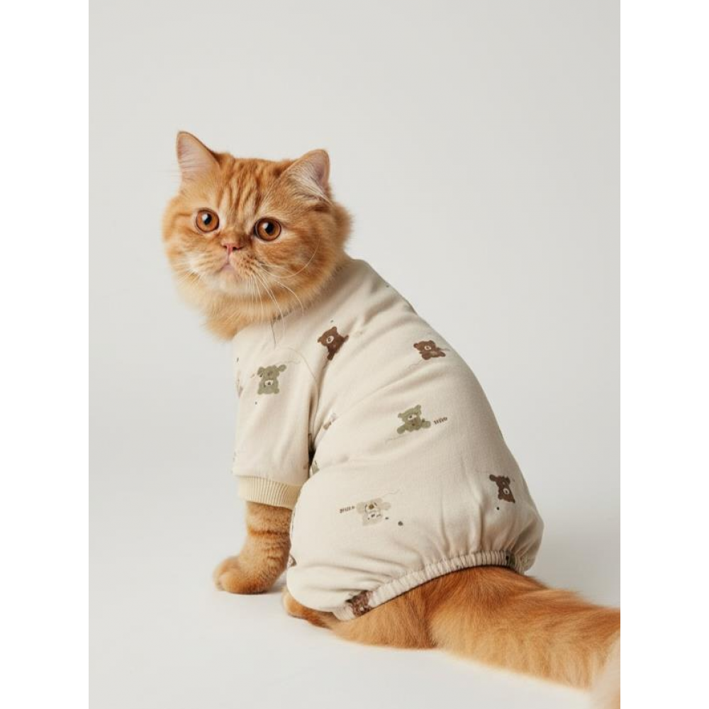 Teddy Bear Pamuklu Kedi Tulum Pijama