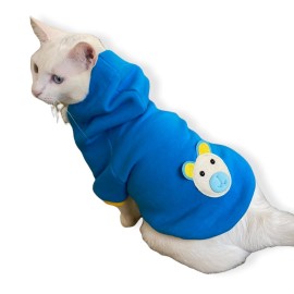 Teddy Blues Kapşonlu Sweatshirt Kedi Kıyafeti