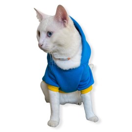 Teddy Blues Kapşonlu Sweatshirt Kedi Kıyafeti