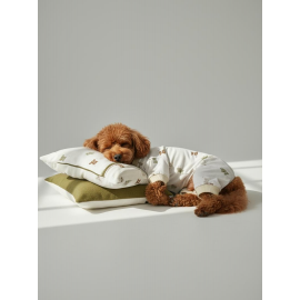 Teddy Chic Köpek Uyku Takımı | Pamuklu Penye Köpek Tulumu ve Mini Yastık | Küçük Irklar İçin | Tüy Dökülmesini Azaltır