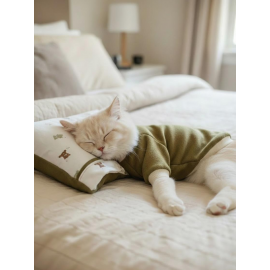 Teddy Forest Chic Polar Sweat ve Yastık Takımı – Kediler İçin Uyku by Kemique