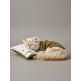 Teddy Forest Chic Polar Sweat ve Yastık Takımı – Kediler İçin Uyku by Kemique