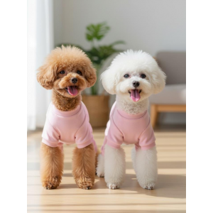 Soft Pink Pamuklu Köpek Tulumu Pastel Pembe Pijama