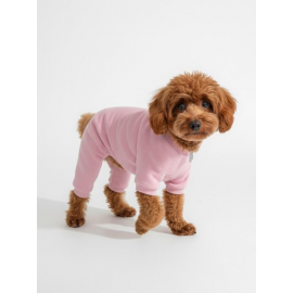 Soft Pink Pamuklu Köpek Tulumu Pastel Pembe Pijama