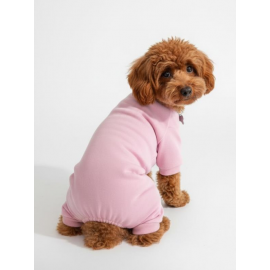 Soft Pink Pamuklu Köpek Tulumu Pastel Pembe Pijama