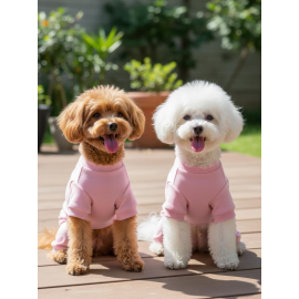 Soft Pink Pamuklu Köpek Tulumu Pastel Pembe Pijama