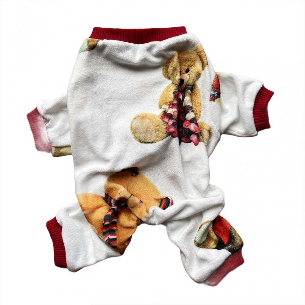 Teddy Red Penye Tulum Kedi Tulumu Kedi Elbisesi