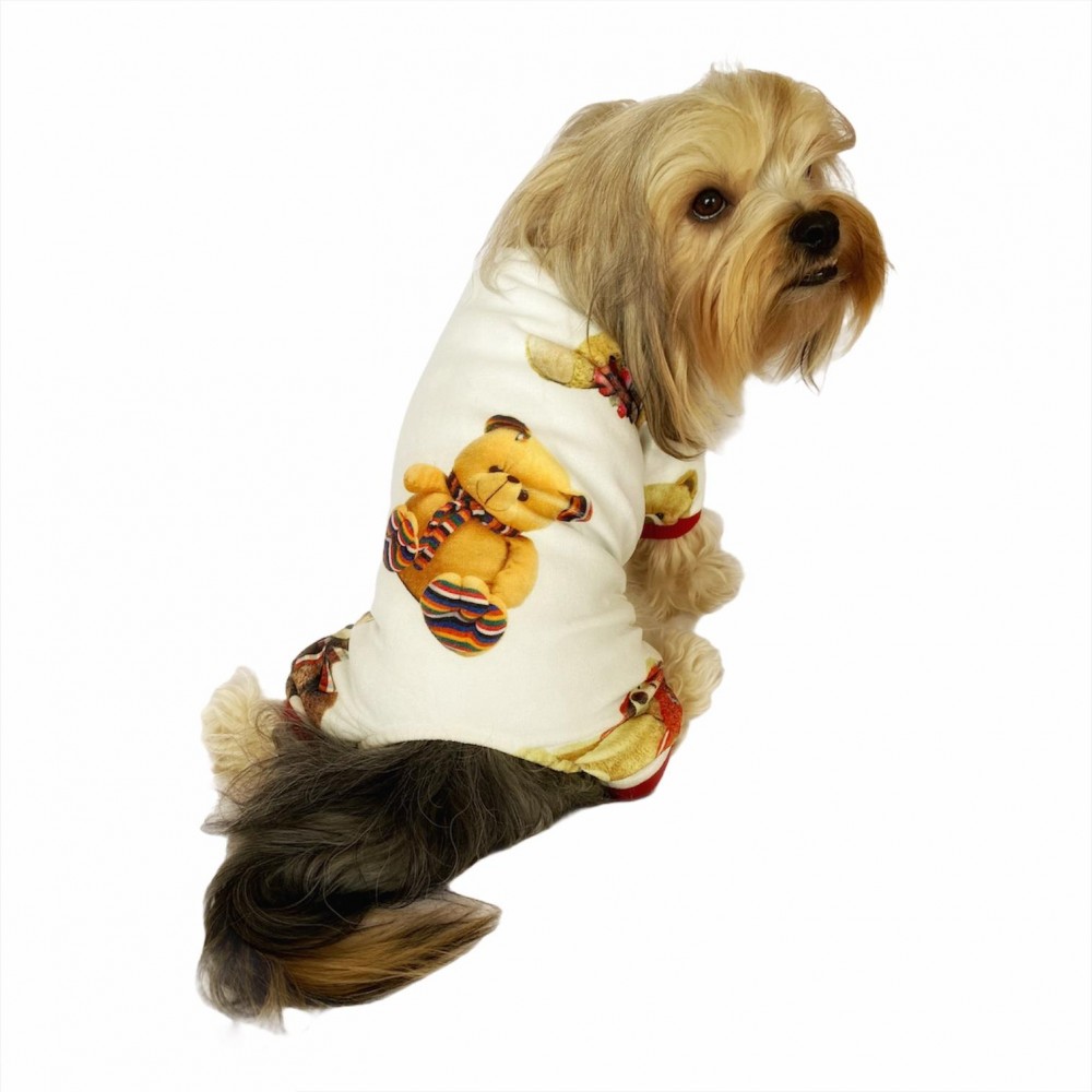 Teddy Red Penye Tulum Köpek Tulumu Köpek Pijaması