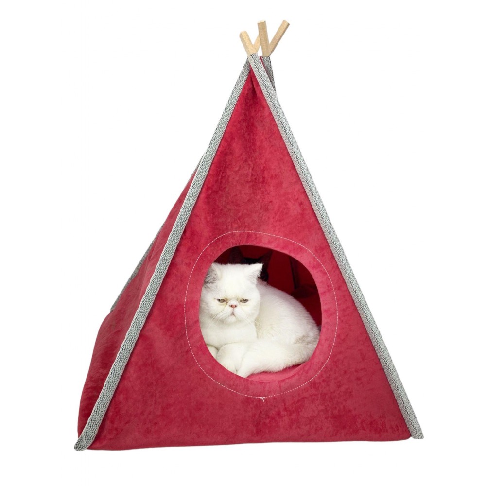Tepee Five Kedi Evi, Kedi Barınağı, Kedi Çadırı, Minderli Kedi Yatağı