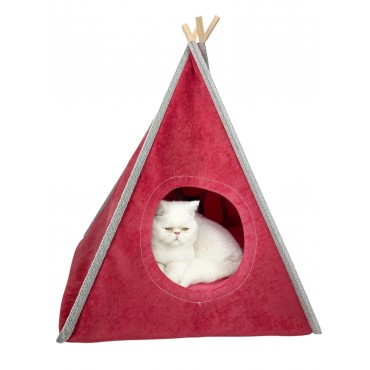Tepee Five Kedi Evi, Kedi Barınağı, Kedi Çadırı, Minderli Kedi Yatağı
