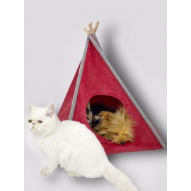 Tepee Five Kedi Evi, Kedi Barınağı, Kedi Çadırı, Minderli Kedi Yatağı