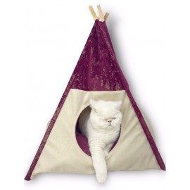 Tepee Eight Kedi Evi, Kedi Barınağı, Kedi Çadırı, Minderli Kedi Yatağı