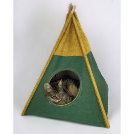 Tepee Seventeen Kedi Evi, Kedi Barınağı, Kedi Çadırı, Minderli Kedi Yatağı