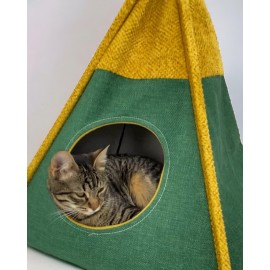 Tepee Seventeen Kedi Evi, Kedi Barınağı, Kedi Çadırı, Minderli Kedi Yatağı