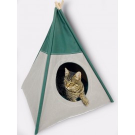 Tepee TwentyFour Kedi Evi, Kedi Barınağı, Kedi Çadırı, Minderli Kedi Yatağı