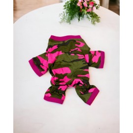 Pinky Camouflage Penye Tulum Köpek Tulumu Köpek Elbisesi