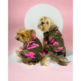 Pinky Camouflage Penye Tulum Köpek Tulumu Köpek Elbisesi