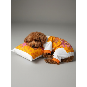 Tiger Köpek Uyku Takımı | Pamuklu Penye Köpek Tulumu ve Mini Yastık | Küçük Irklar İçin | Tüy Dökülmesini Azaltır
