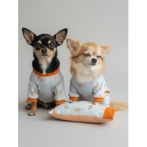 Cozy Meow Köpek Uyku Takımı | Pamuklu Penye Köpek Tulumu ve Mini Yastık | Küçük Irklar İçin | Tüy Dökülmesini Azaltır