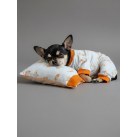 Cozy Meow Köpek Uyku Takımı | Pamuklu Penye Köpek Tulumu ve Mini Yastık | Küçük Irklar İçin | Tüy Dökülmesini Azaltır