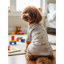 Cozy Meow Köpek Uyku Takımı | Pamuklu Penye Köpek Tulumu ve Mini Yastık | Küçük Irklar İçin | Tüy Dökülmesini Azaltır