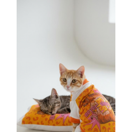 Tiger Leopar Desenli Penye Kedi Tulum | Tüy Dökülmesini Azaltmaya Yardımcı | Yumuşak & Rahat Kedi Kıyafeti