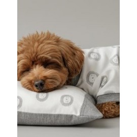 Soft Lion Köpek Uyku Takımı | Pamuklu Penye Köpek Tulumu ve Mini Yastık | Küçük Irklar İçin | Tüy Dökülmesini Azaltır